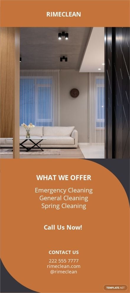 Free Simple Cleaning Services Rack Card Template