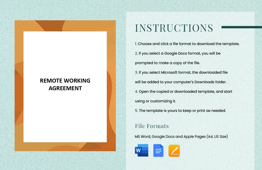 Remote Working Agreement Template
