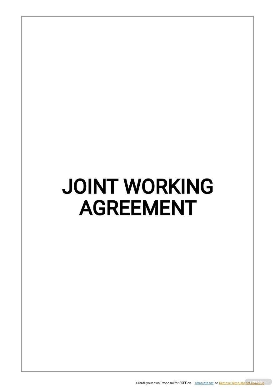 Joint Working Agreement Template Google Docs, Word, Apple Pages