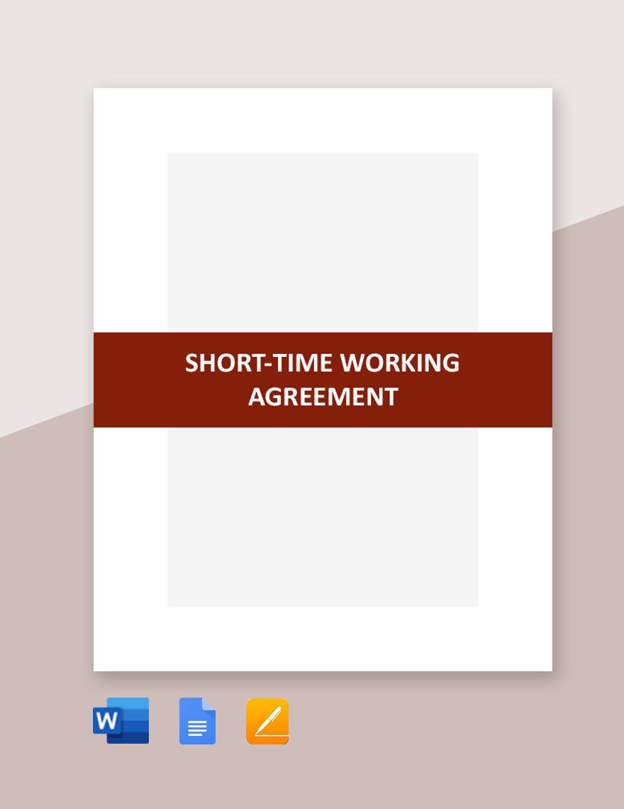 Short Time Working Agreement Template in Word, Google Docs, Apple Pages