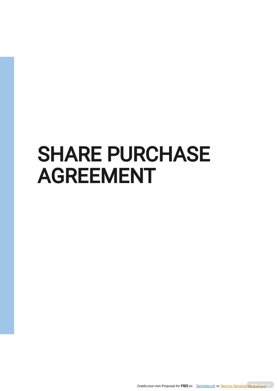 Simple Share Purchase Agreement Template