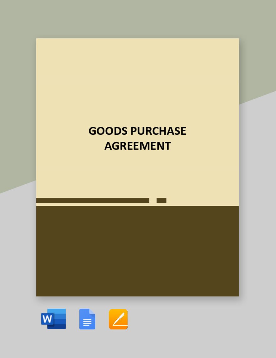 Simple Goods Purchase Agreement Template