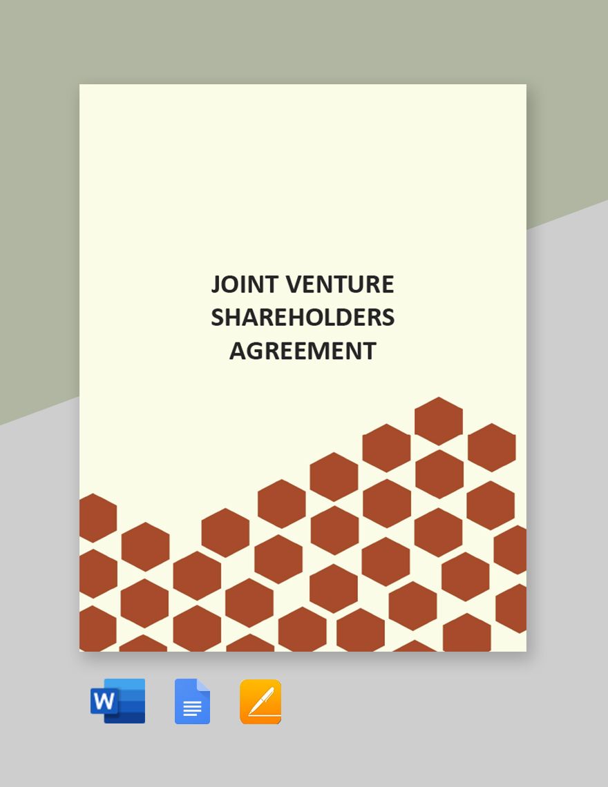 Joint Venture Shareholders Agreement Template