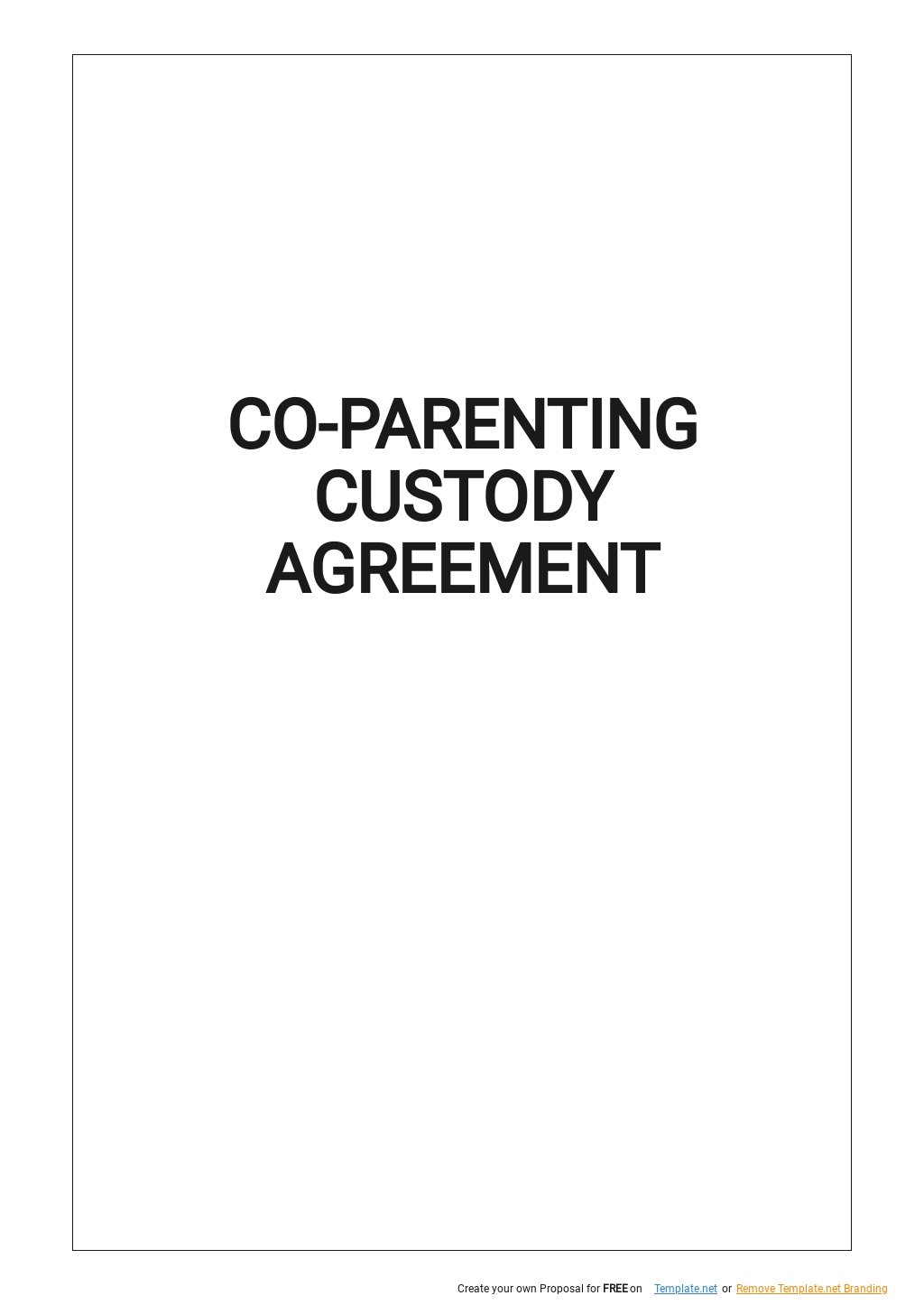 Printable Co Parenting Agreement Template Printable World Holiday