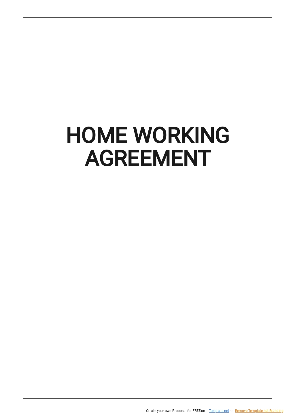 Work at Home Agreement Template Google Docs Word Apple Pages