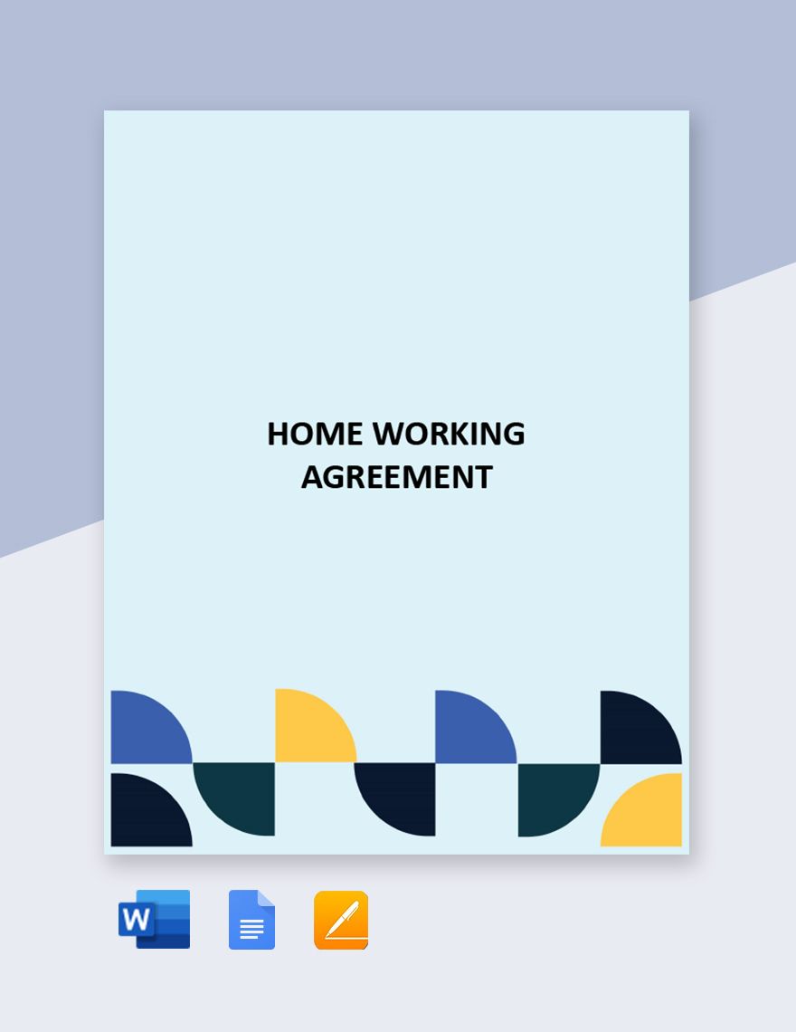 Home Working Agreement Template in Word, Google Docs, Apple Pages