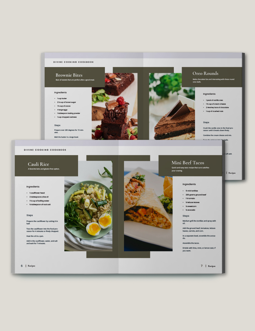 Editable Elegant School Cookbook Template