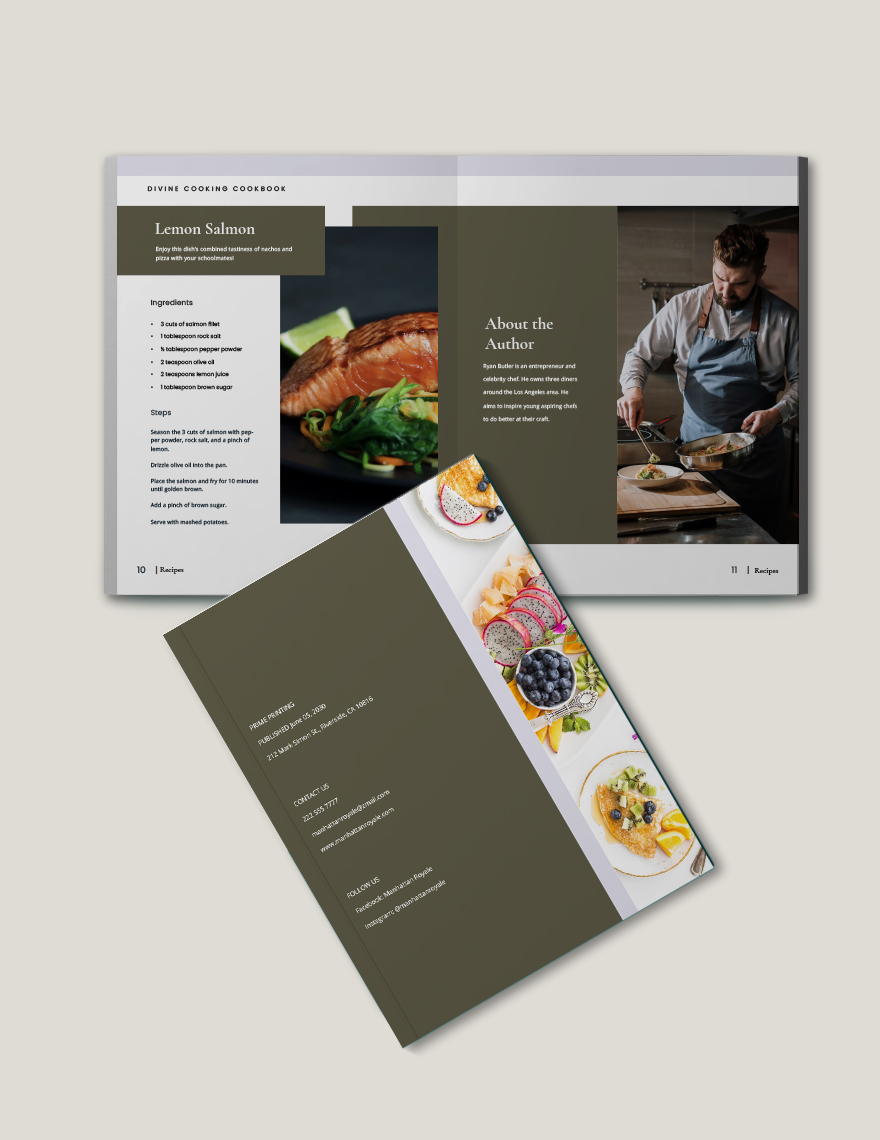 Elegant School Cookbook Template Format