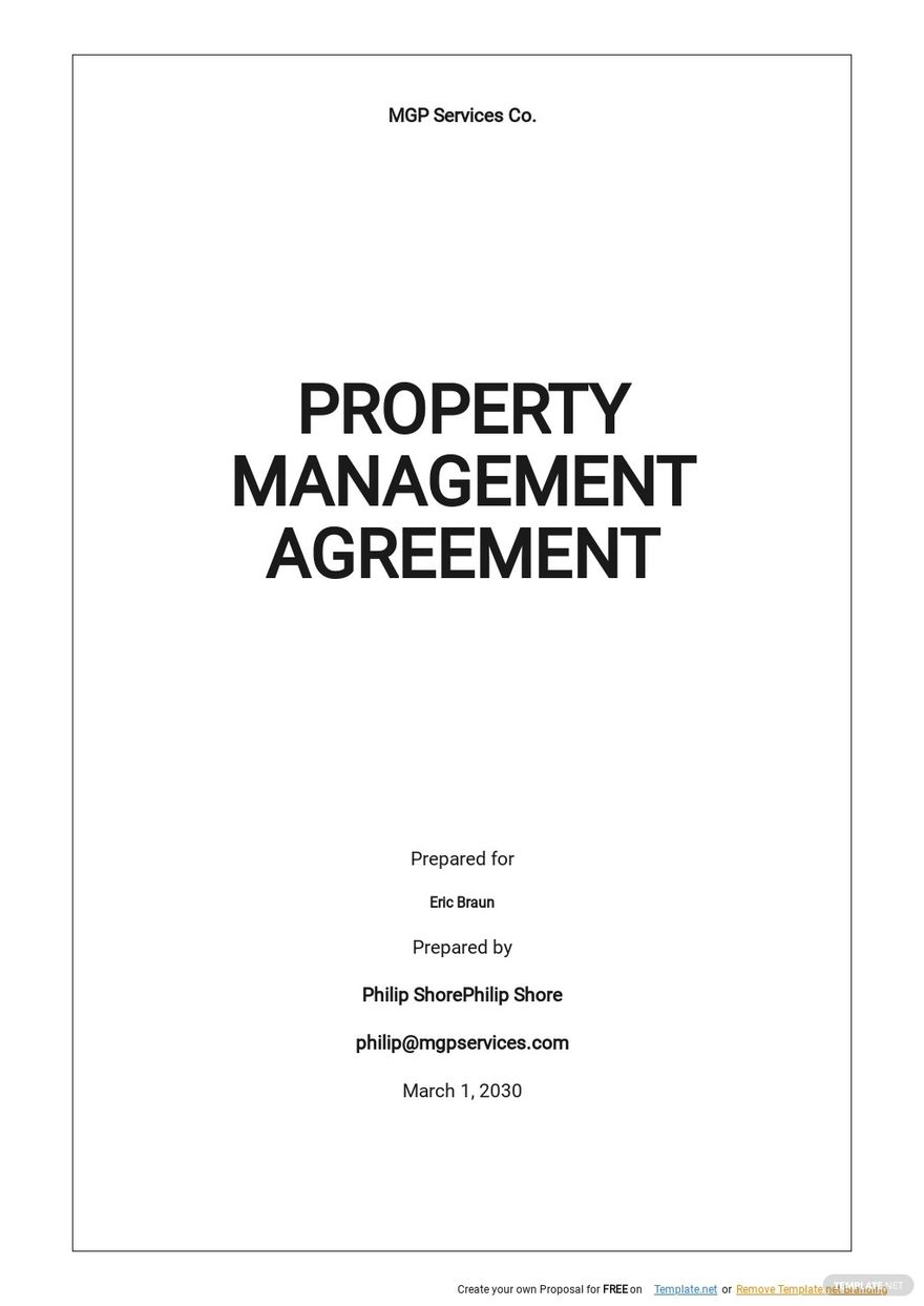Free Basic Property Management Agreement Template