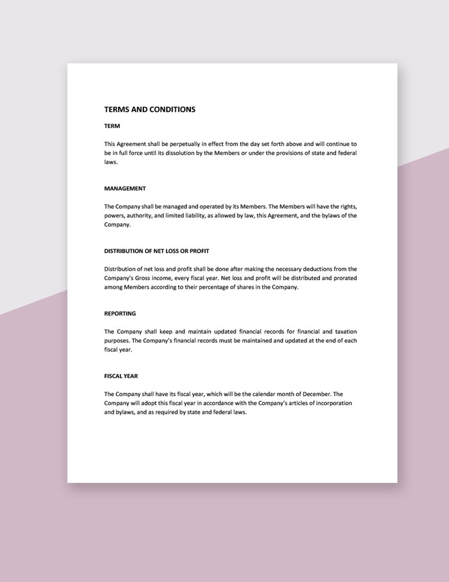 Business Operating Agreement Template