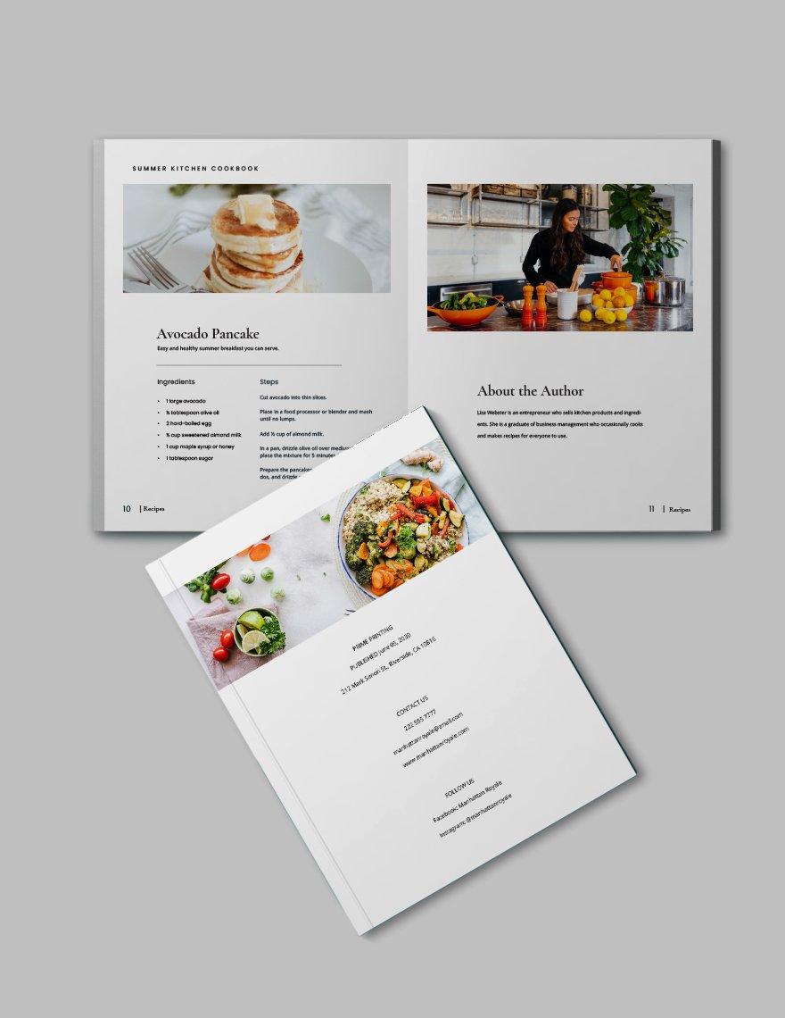 Minimal Kitchen Cookbook Template Format