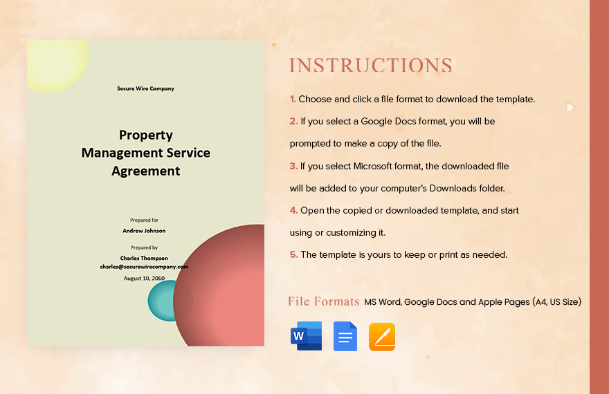 Property Management Service Agreement Template 