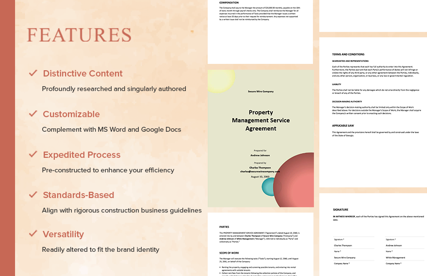 Property Management Service Agreement Template 