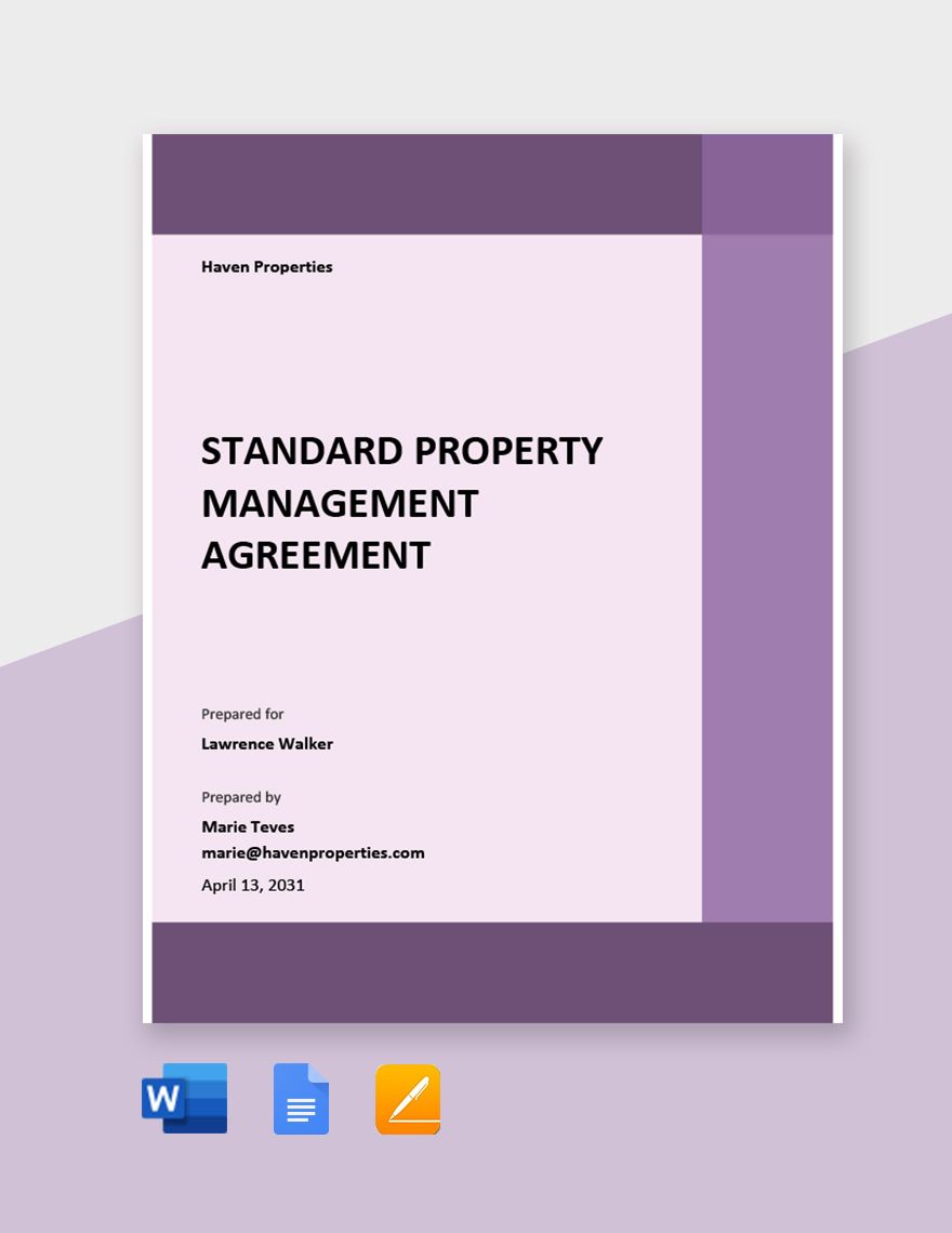 Property Management Templates In Word FREE Download Template