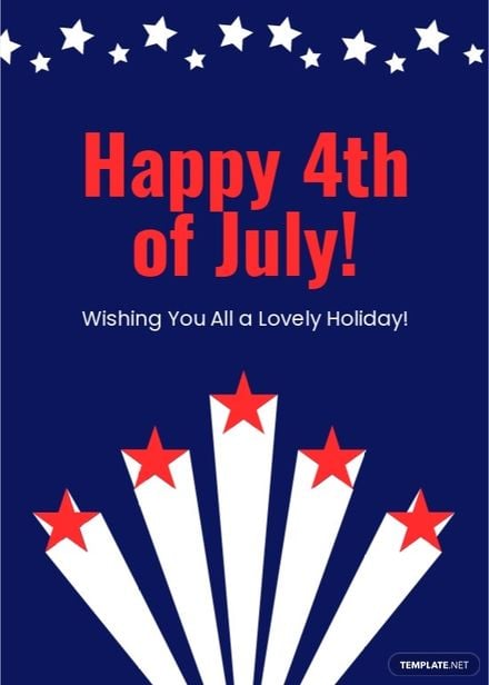 Free Happy 4th Of July Card Template