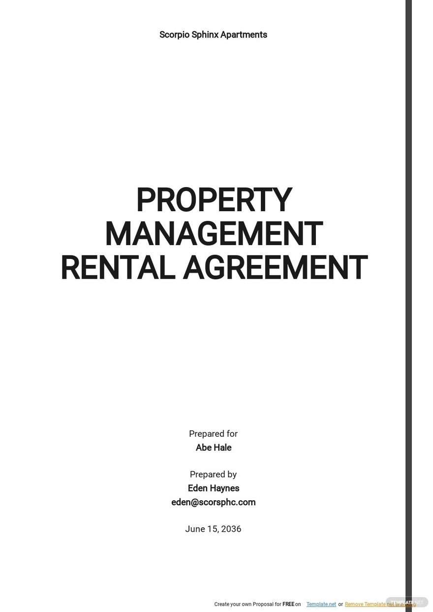 Property Management Rental Agreement Template