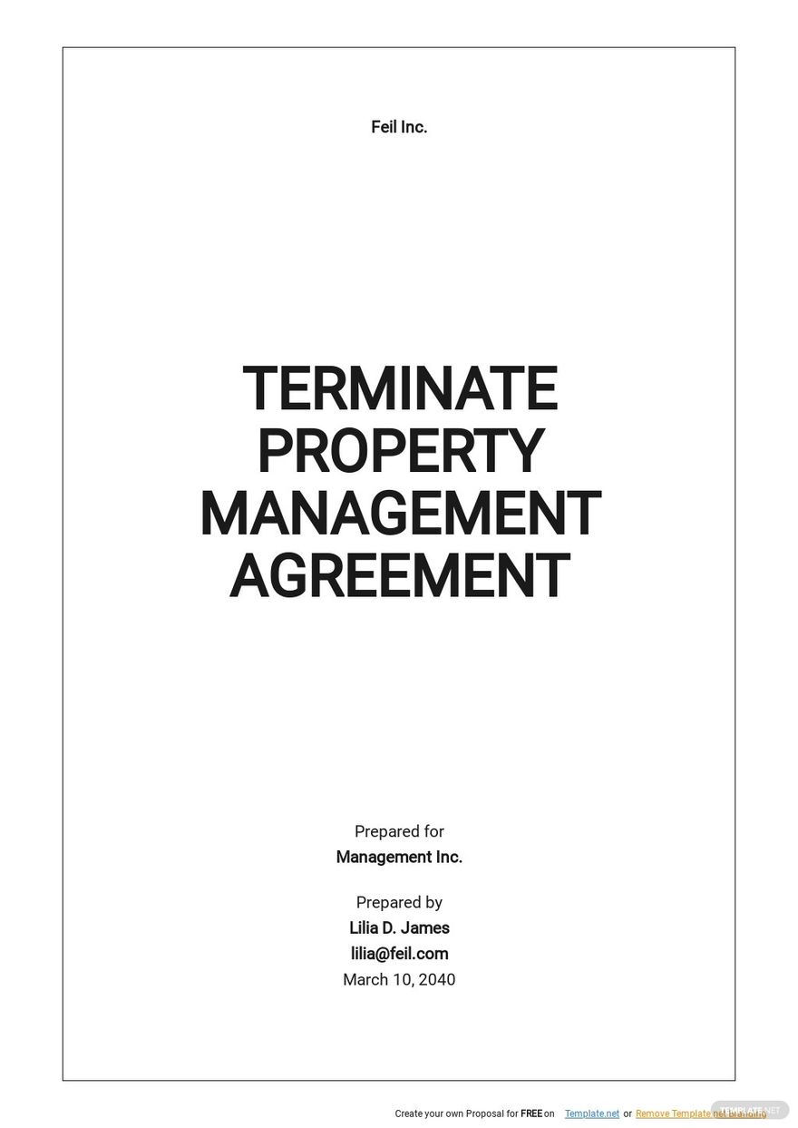 Terminate Property Management Agreement Template