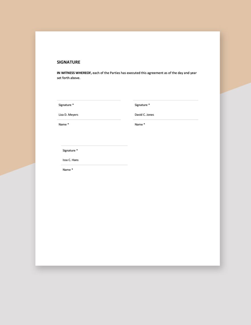 Sample Business Operating Agreement Template