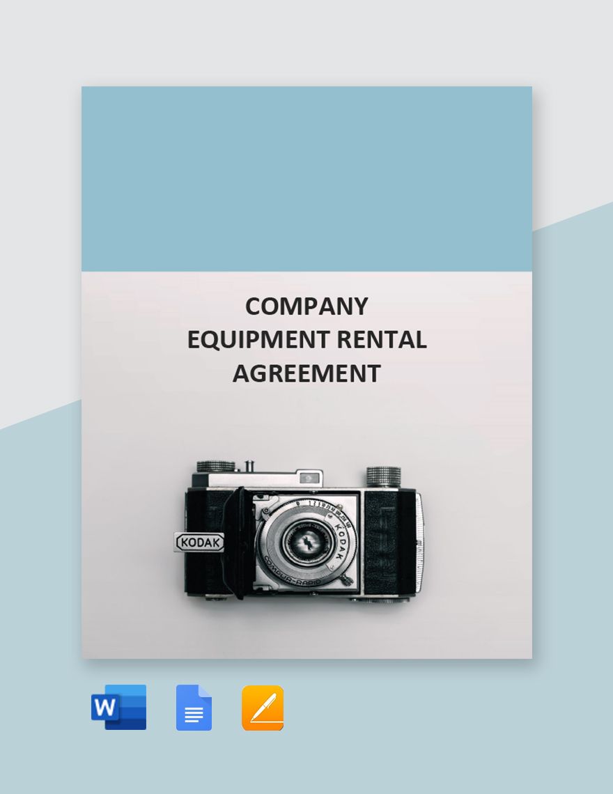 Company Equipment Rental Agreement Template in Word, Google Docs, PDF, Apple Pages