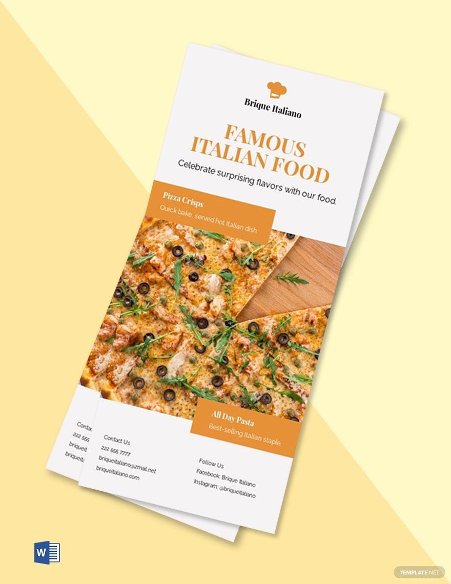 Italian Restaurant DL Card Template