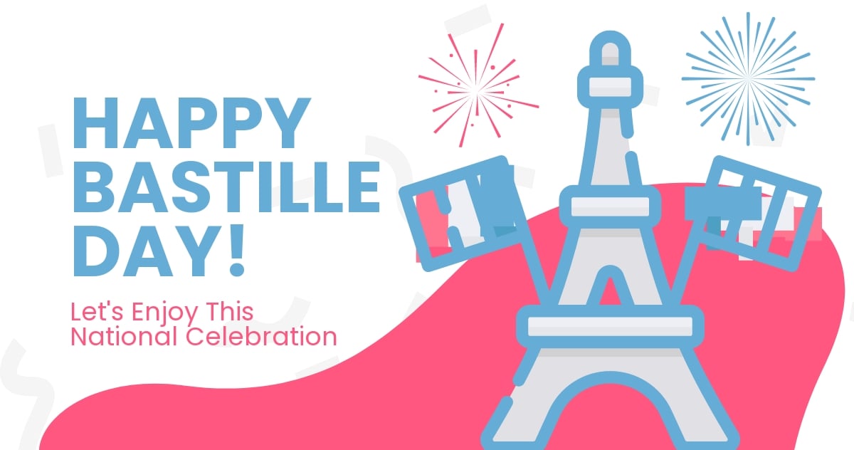 Free Happy Bastille Day Facebook Post Template