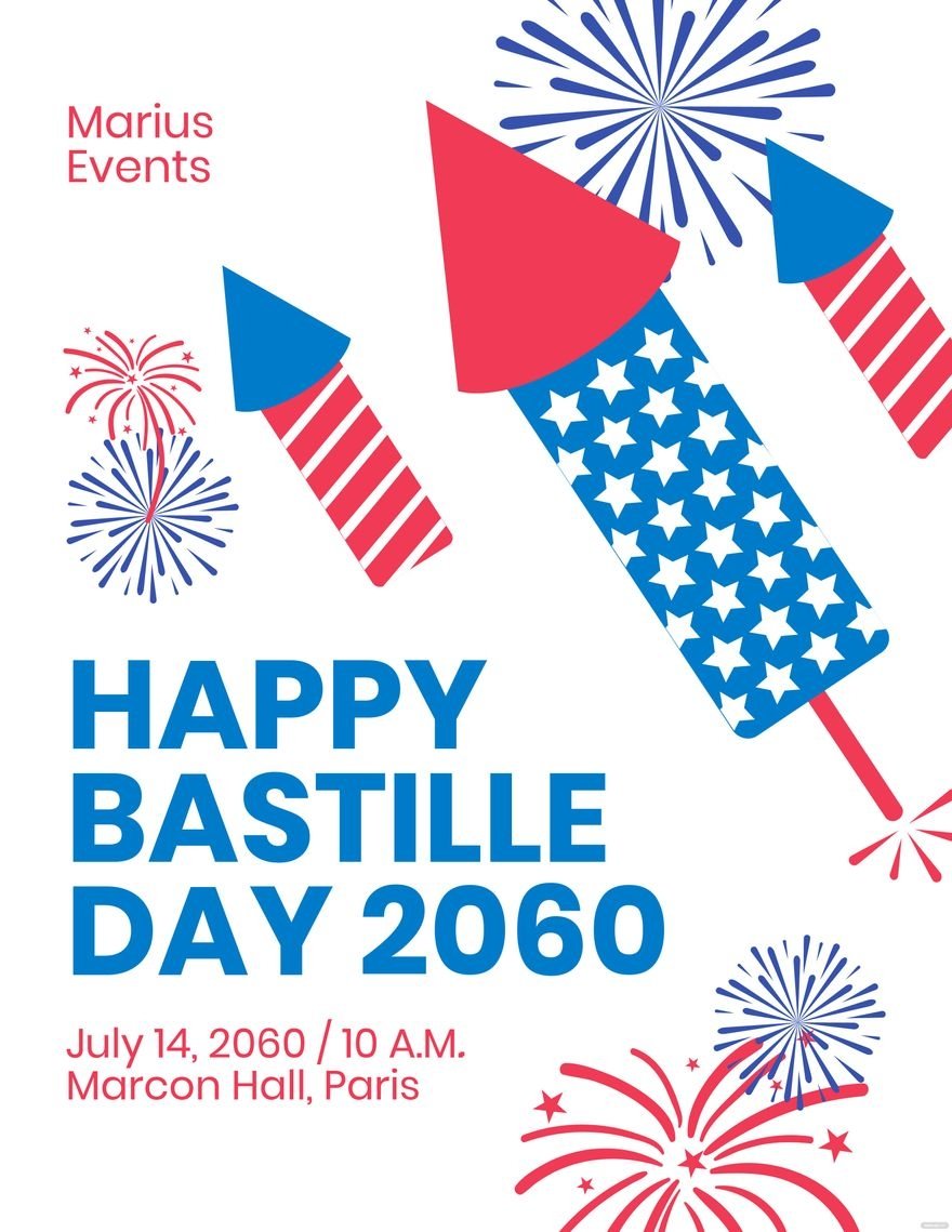 Free Happy Bastille Day Flyer Template