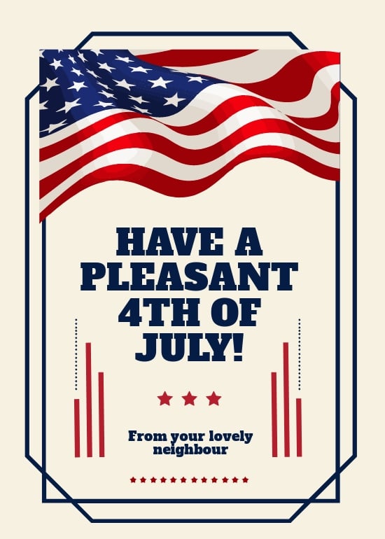Vintage 4th Of July Card Template