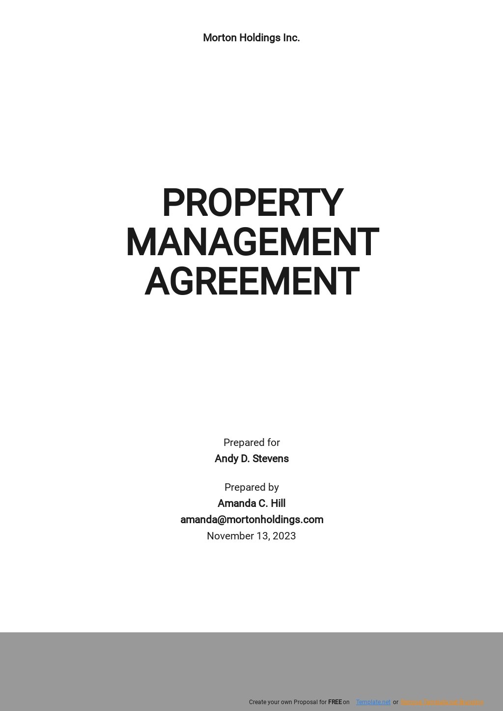 Commercial Property Management Agreement Template - Google Docs, Word