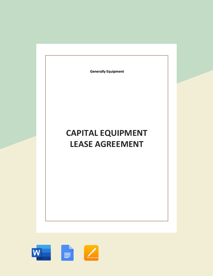 Property And Equipment Lease Agreement Template Google Docs, Word