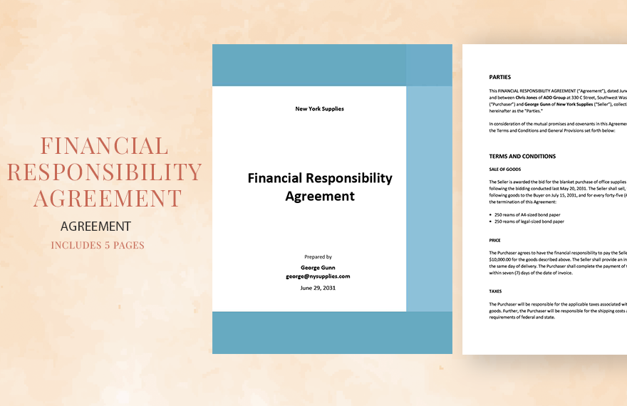 Financial Responsibility Agreement Template