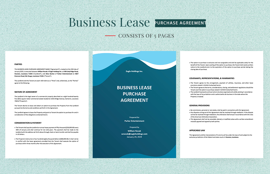 Business Lease Purchase Agreement Template