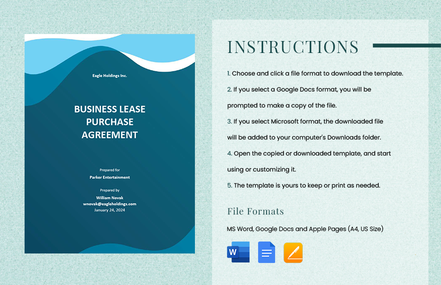 Business Lease Purchase Agreement Template