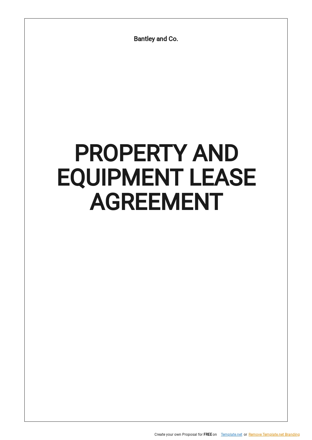 Property And Equipment Lease Agreement Template Google Docs Word 