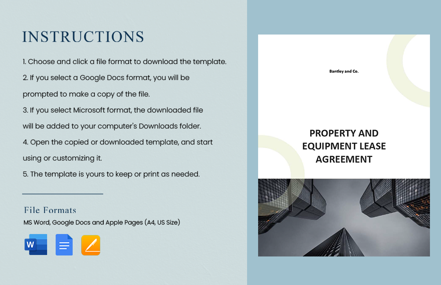 Property And Equipment Lease Agreement Template