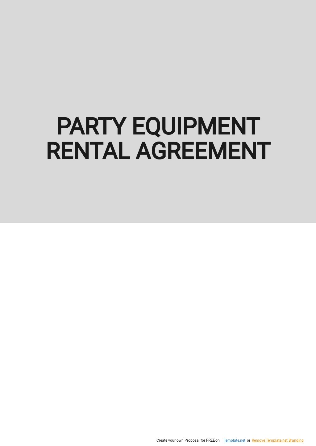 Party Equipment Rental Agreement Template - Google Docs, Word Throughout party equipment rental agreement template