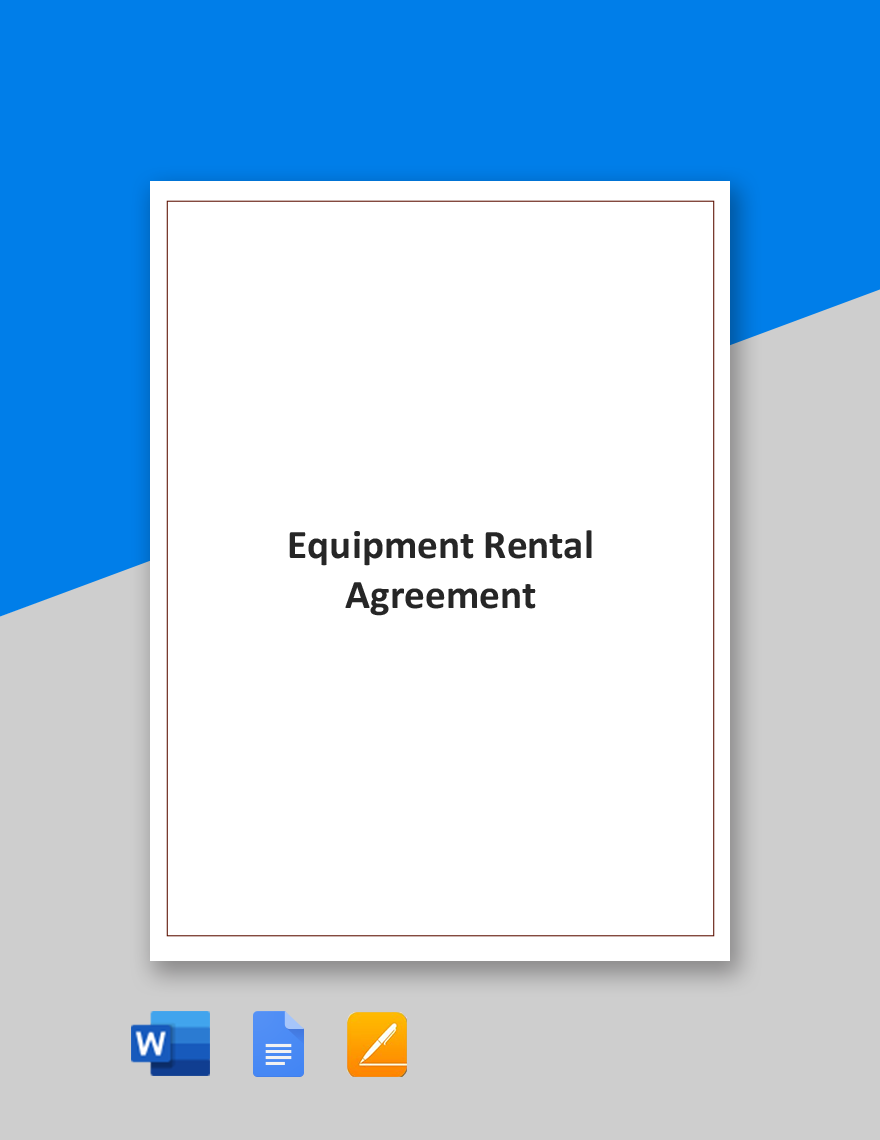 Simple Equipment Rental Agreement Template
