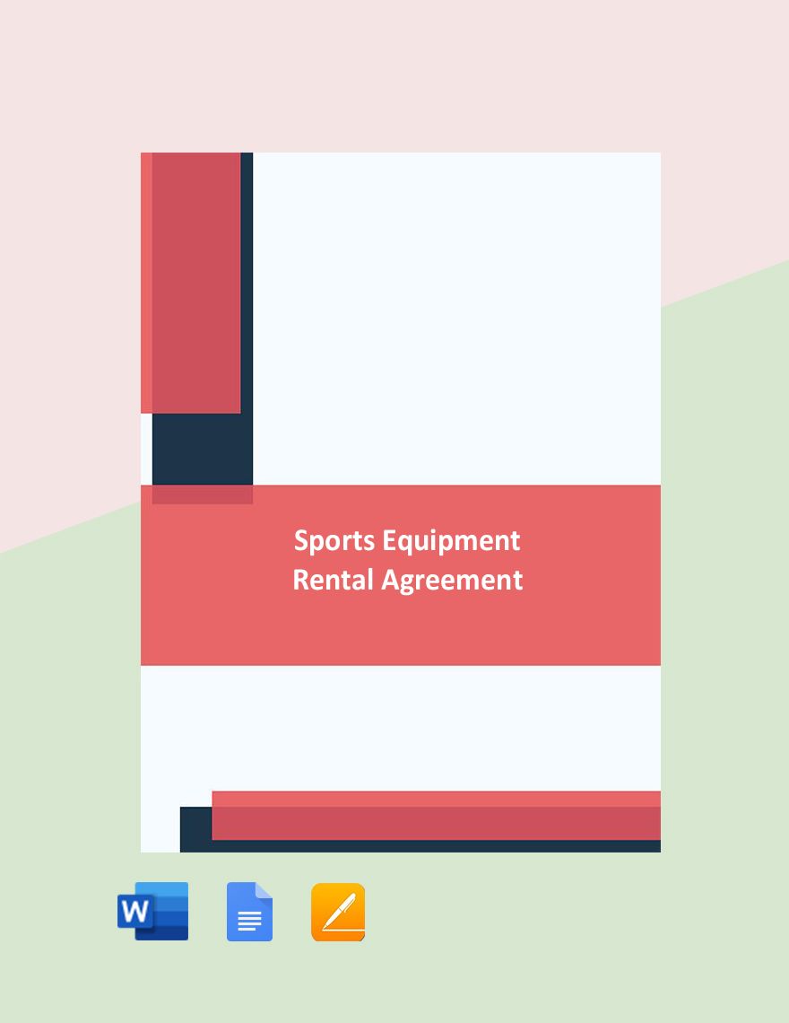 Sports Equipment Rental Agreement Template 