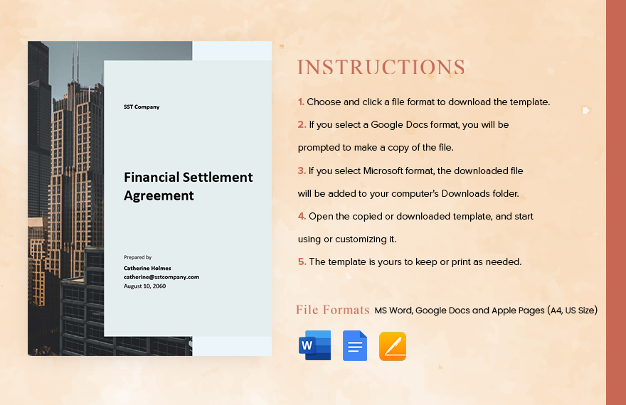 Financial Settlement Agreement Template 