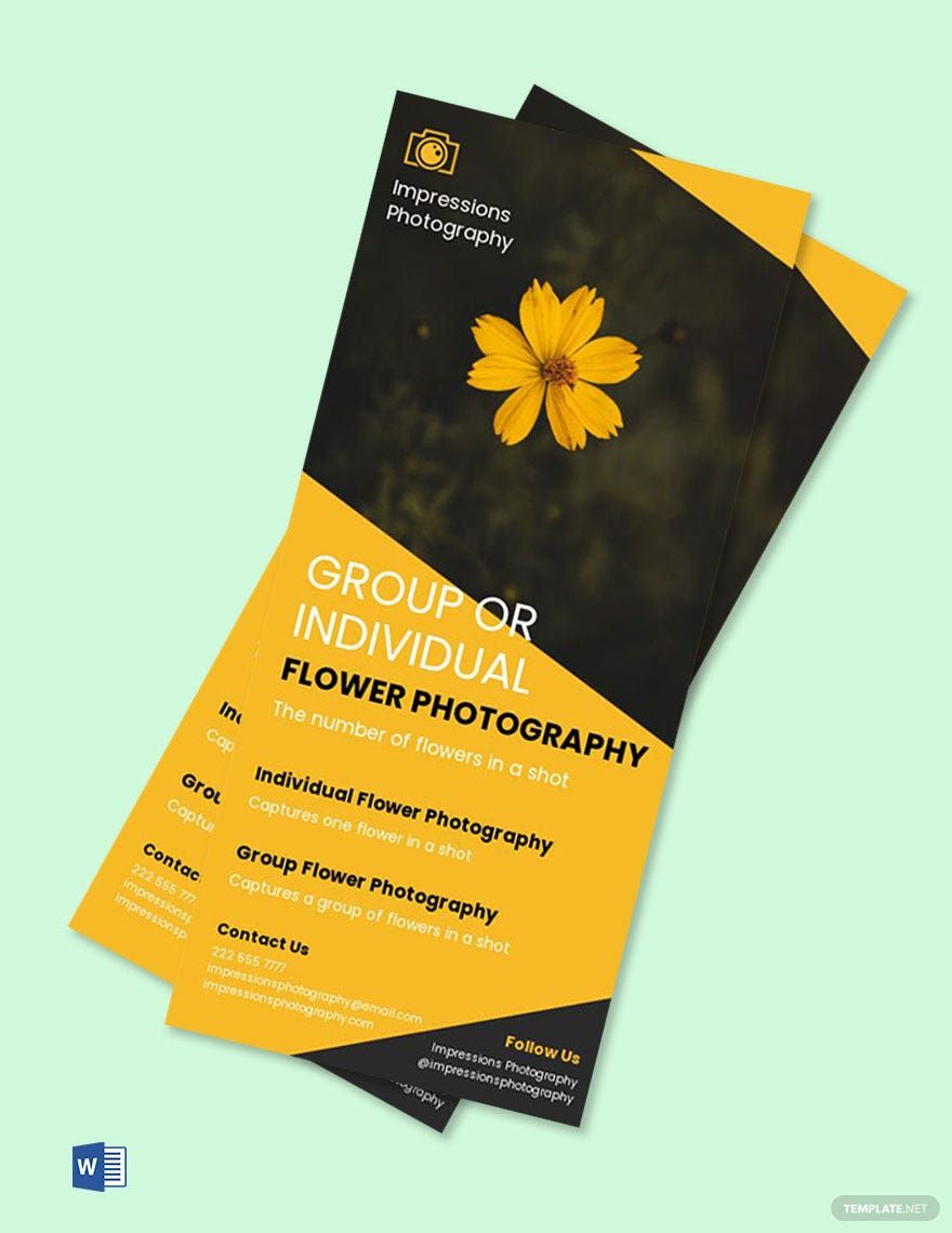 Flower Photography DL Card Template