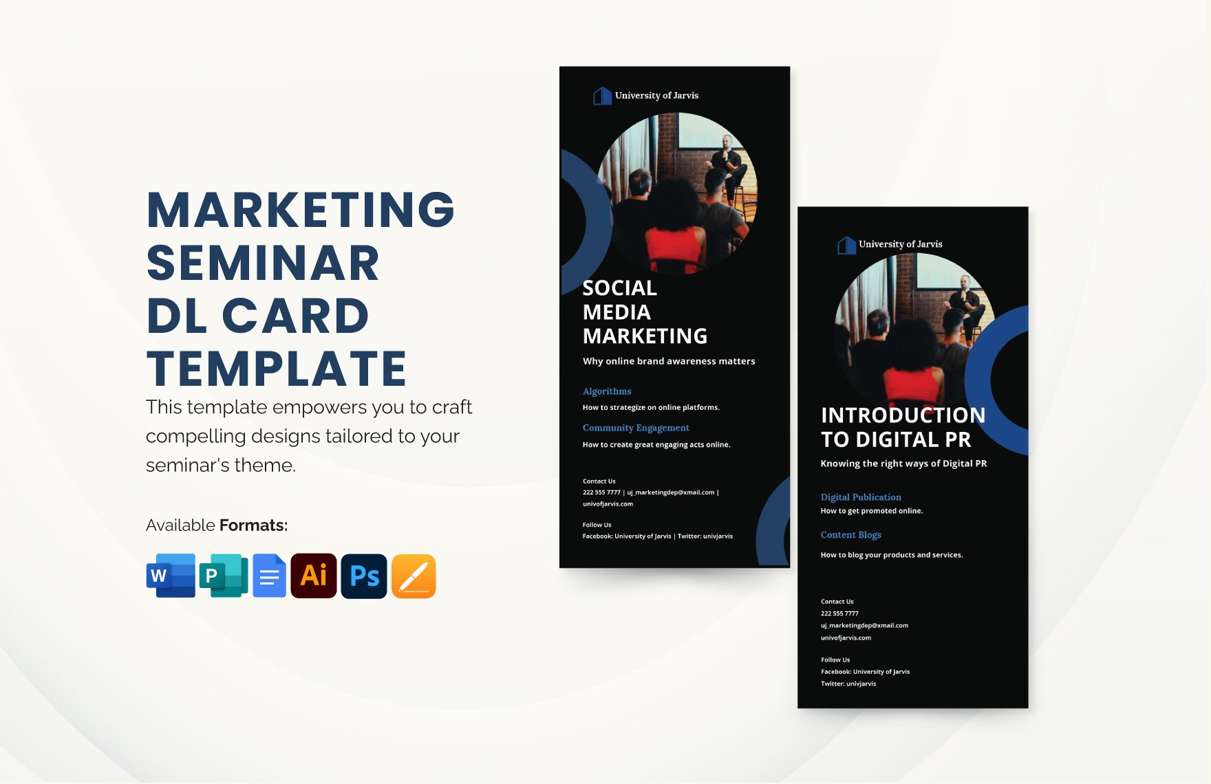 Marketing Seminar DL Card Template in Word, Google Docs, Illustrator, PSD, Apple Pages, Publisher