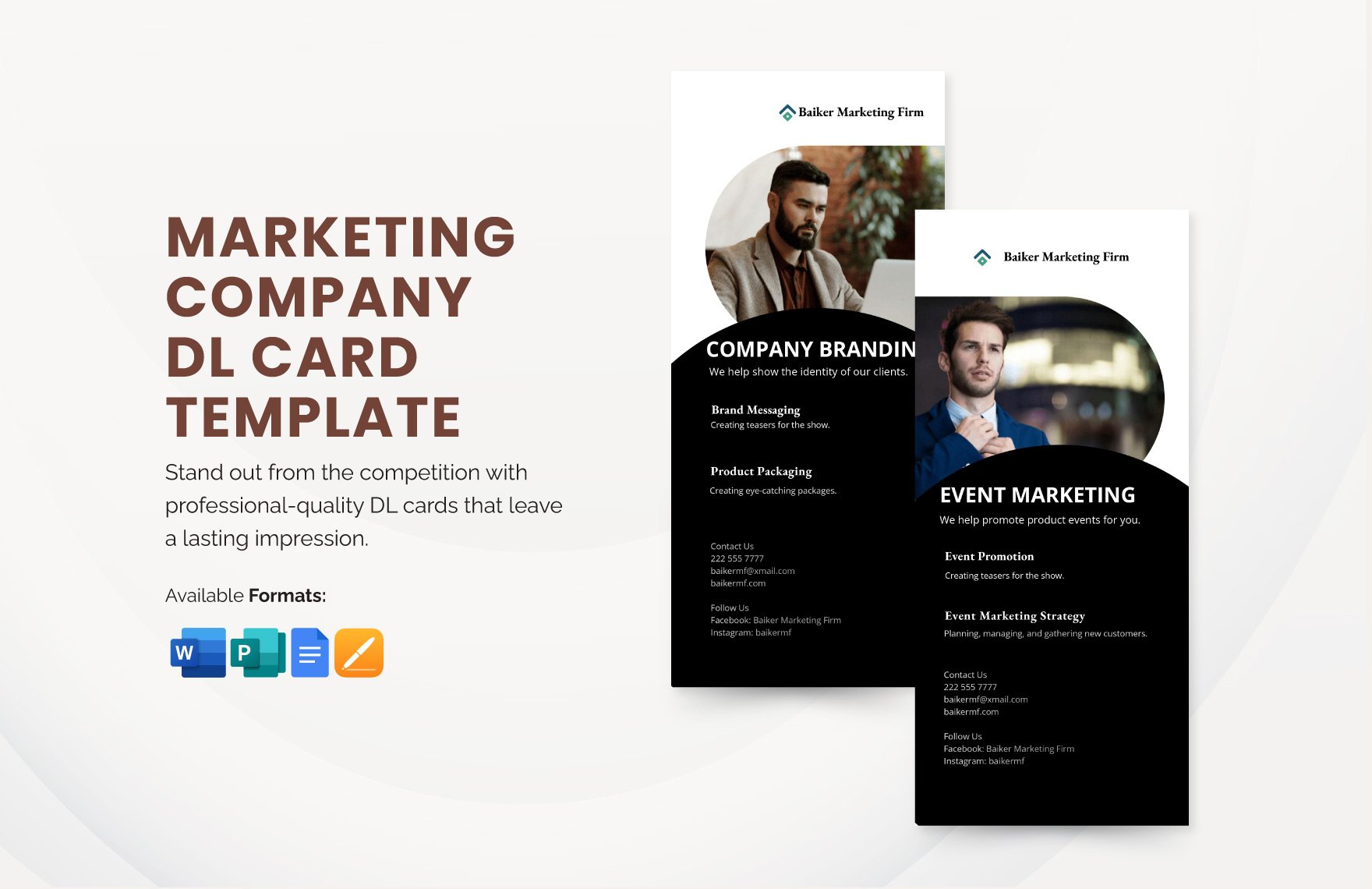 Marketing Company DL Card Template in Word, Google Docs, Apple Pages, Publisher