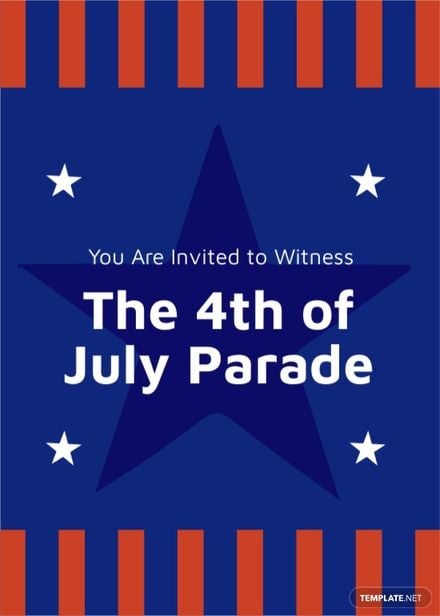 4th Of July Parade Invitation Template