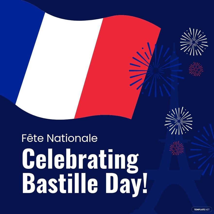Free Bastille Day Celebration Instagram Post Template