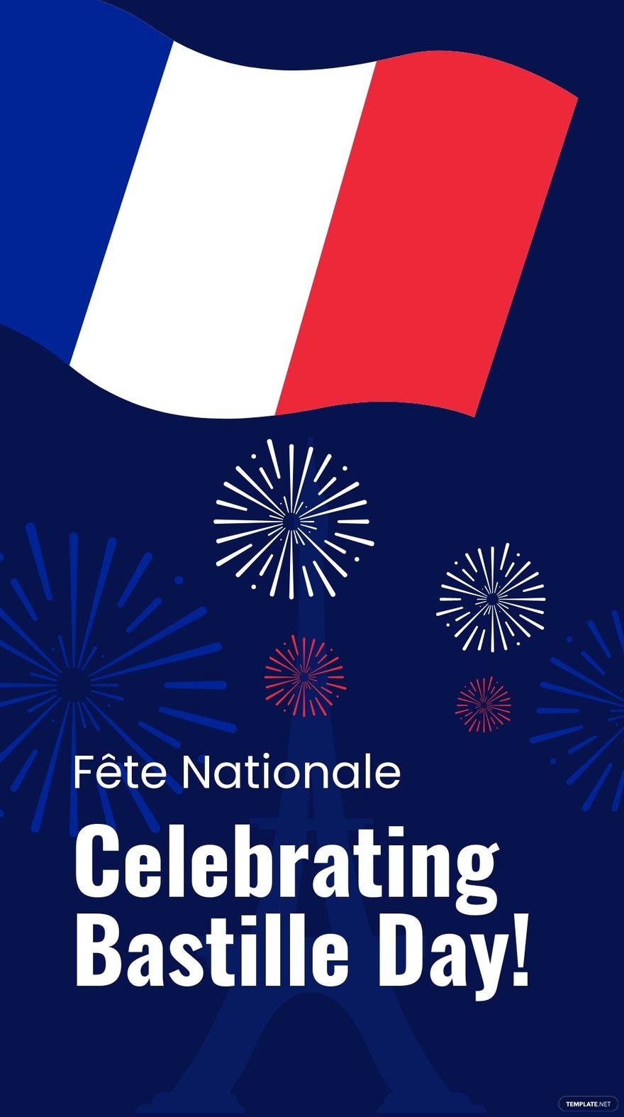 Free Bastille Day Celebration Whatsapp Post Template