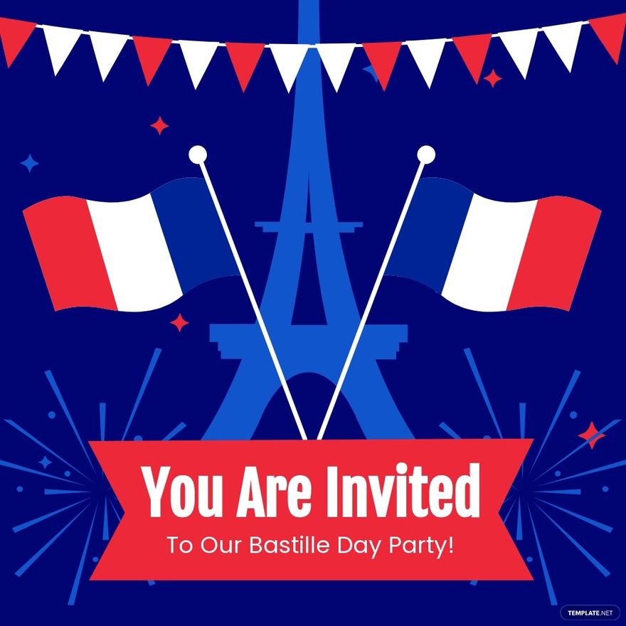 Free Bastille Day Party Instagram Post Template