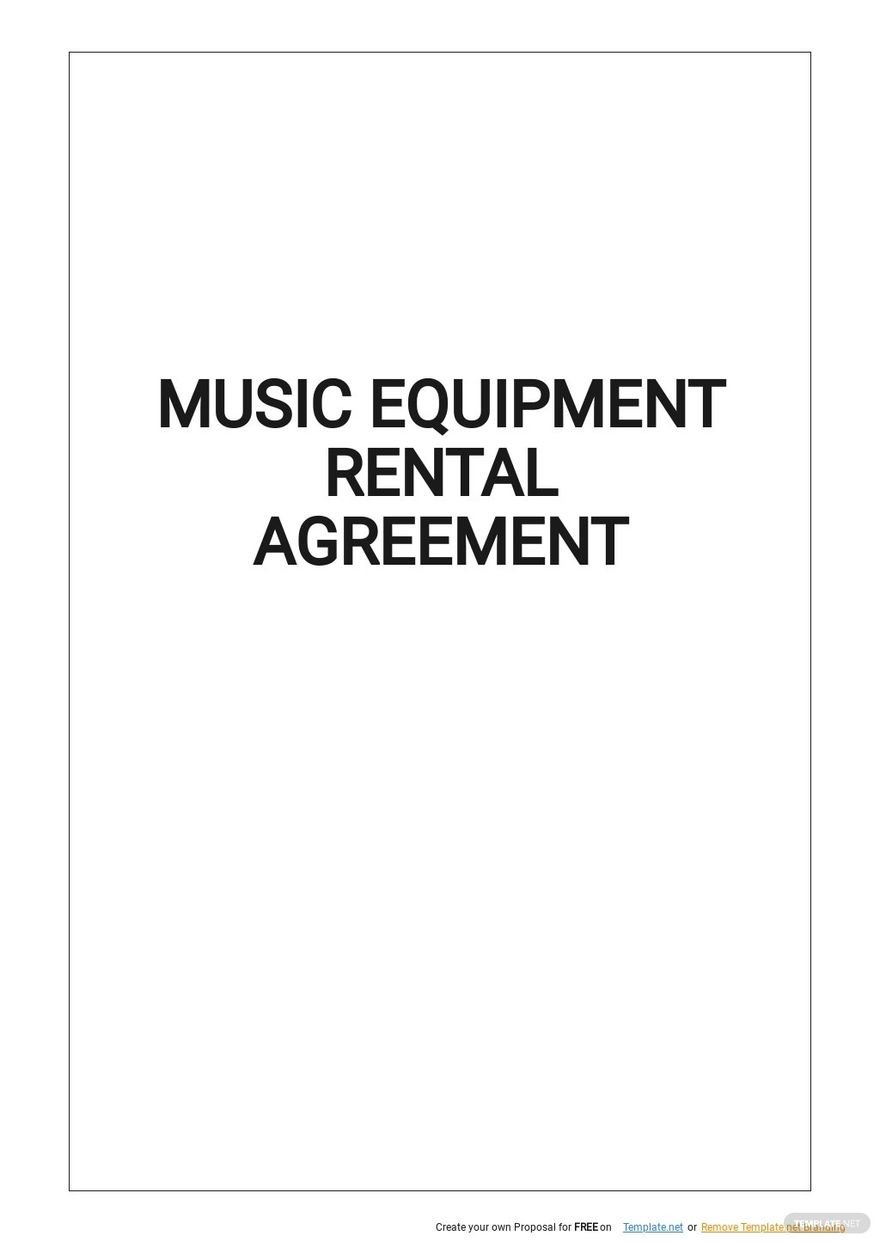 Music Equipment Rental Agreement Template - Google Docs, Word Within music equipment rental agreement template