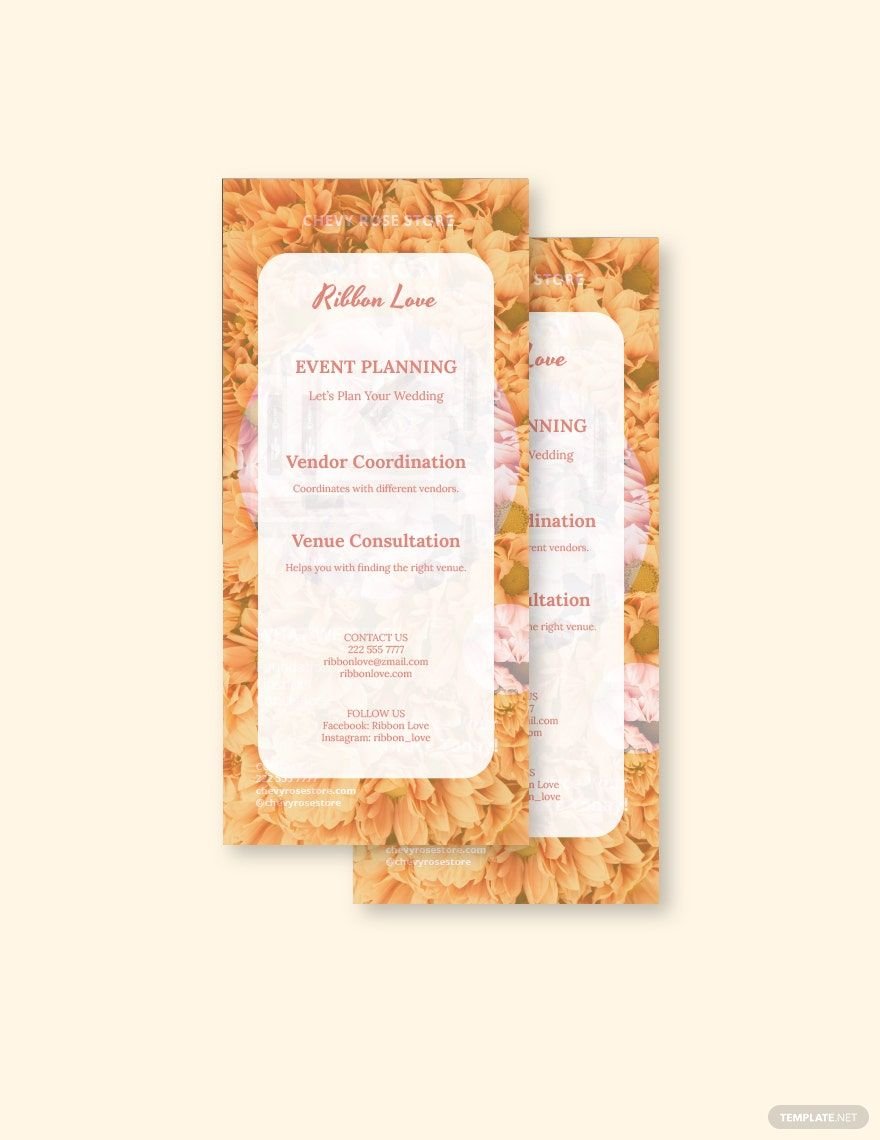 Floral Wedding DL Card template