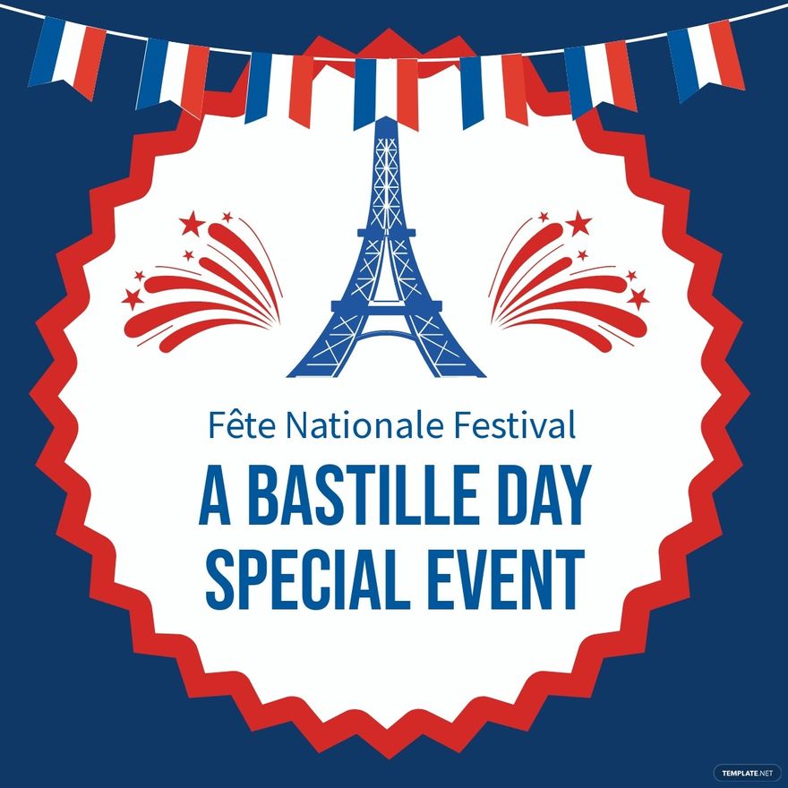 Free Bastille Day Event Linkedin Post Template