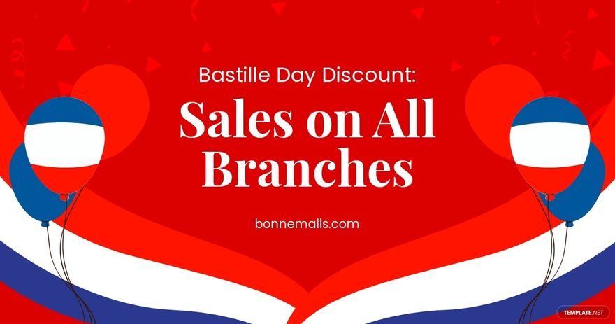 Free Bastille Day Sale Facebook Post Template