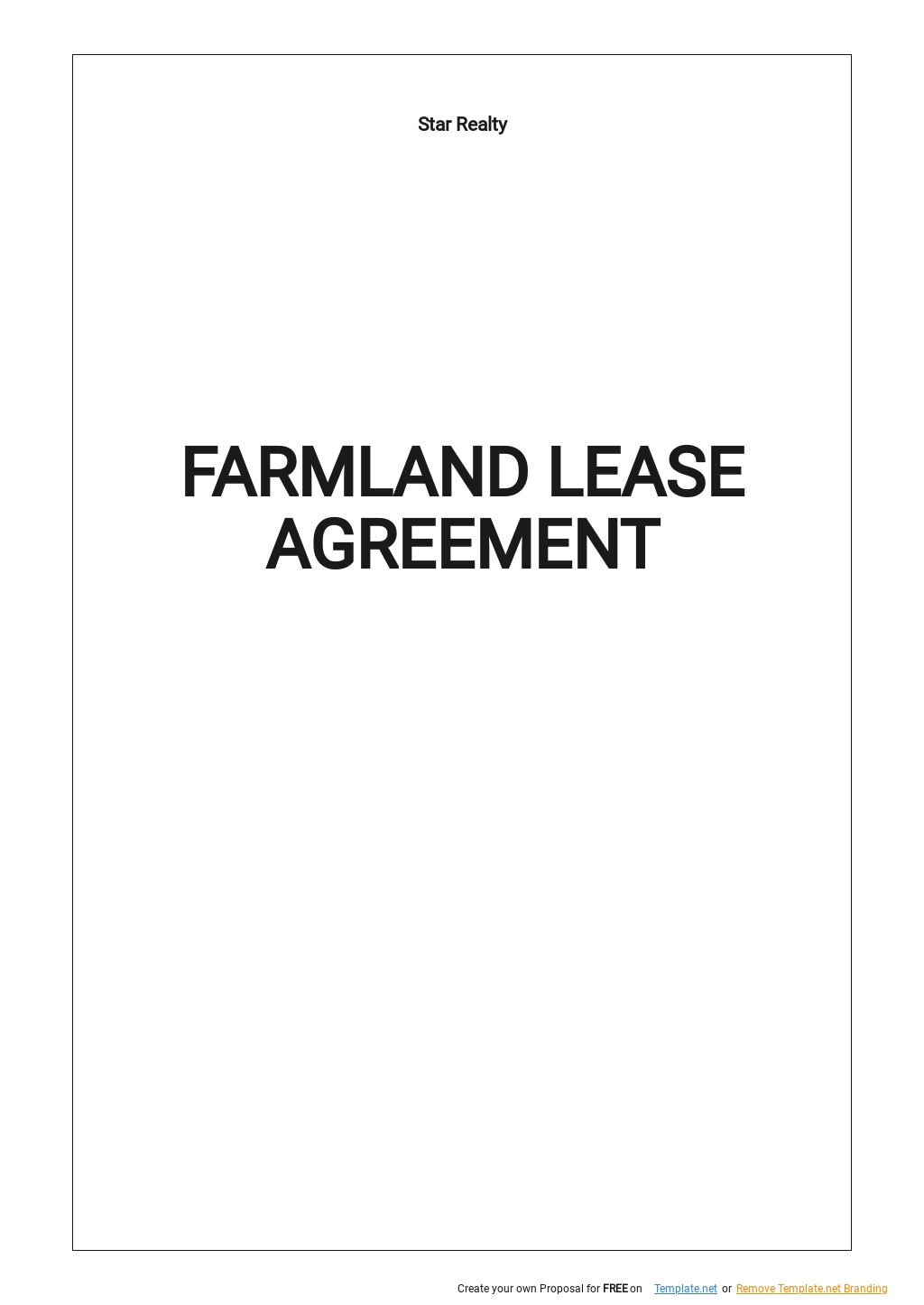 Farm Land Lease Agreement Template Google Docs Word Apple Pages